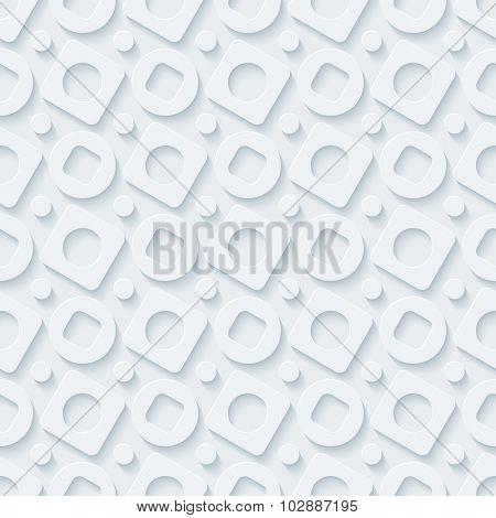 Circless and squares seamless pattern. 3d seamless background. Vector EPS10.