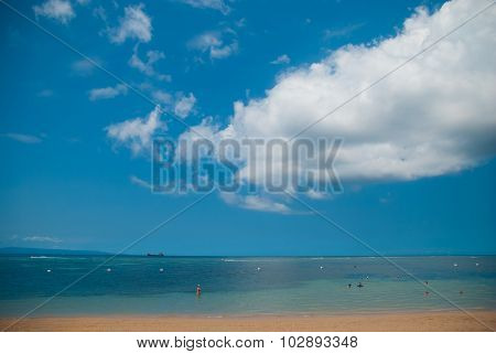 Landscape on the beach of Tanjung Benoa. Bali, Indonesia.