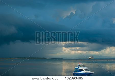 Landscape on the beach of Tanjung Benoa. Bali, Indonesia.