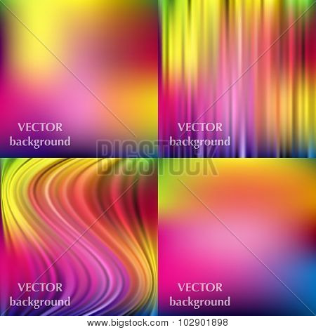 Abstract Colorful Blurred Smooth Vector Backgrounds Set