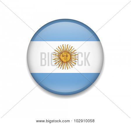 Argentina Button Flag