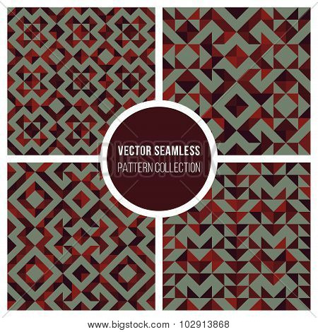 Vector Seamless Truchet Geometric Pattern Collection