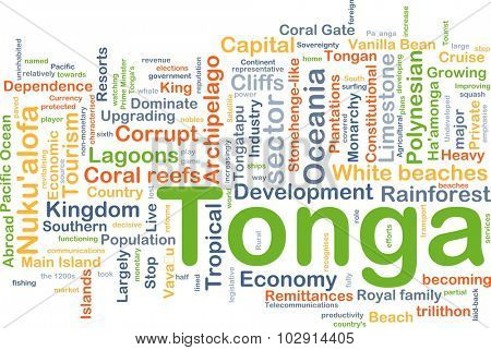 Background concept wordcloud illustration of Tonga