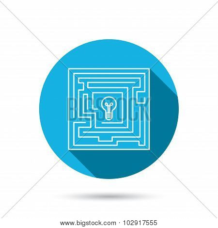 Labyrinth icon. Problem challenge sign.