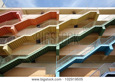 Fire escape stairs