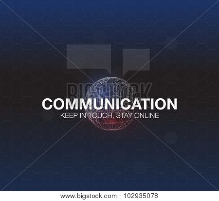 Communication concept in HUD style. The word 