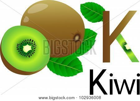 K font with kiwi