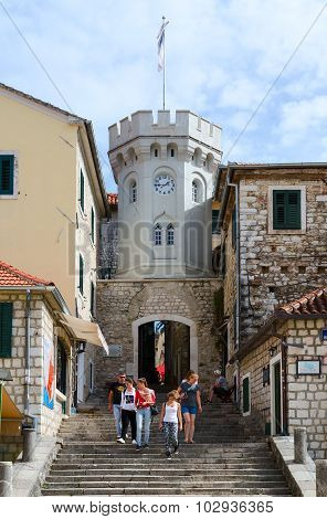 Tower Sahat Kula (clock Tower) In Herceg Novi, Montenegro