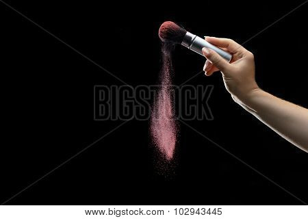Makeup Brush with holi paint