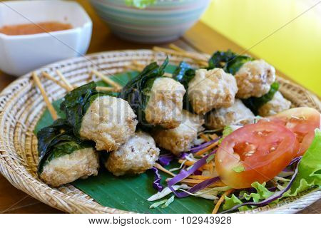Grilled Pork Wrapping With Wildbetal Leafbush