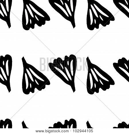 Pattern of leaves of ginkgo biloba silhouettes for women's clothing design