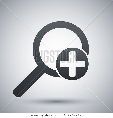Vector Magnifier Icon With Plus Sign