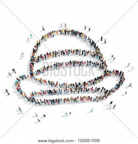 people form  hat cartoon