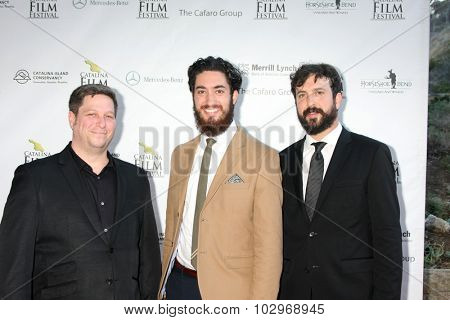 LOS ANGELES - SEP 25:  Jason Tegos, Andrew Ahmed, Ben Brandes at the Catalina Film Festival Friday Evening Gala at the Avalon Theater on September 25, 2015 in Avalon, CA