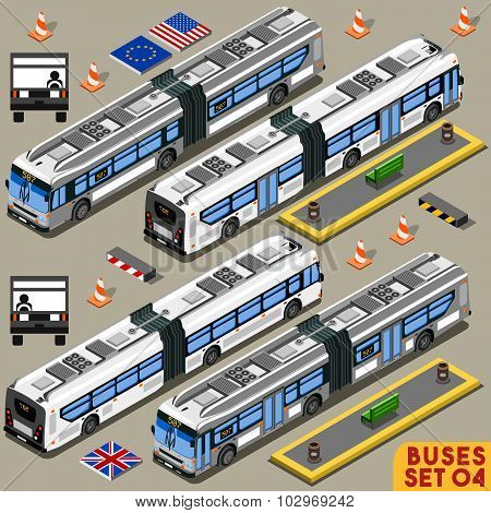 Bus Set 04 Vehicle Isometric