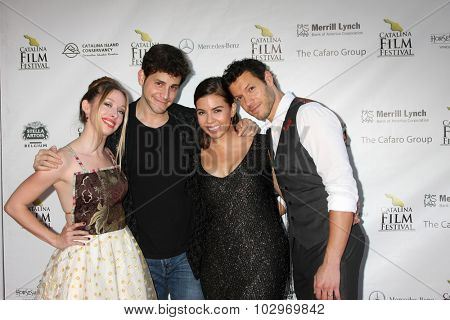 LOS ANGELES - SEP 25:  Megan Lee Joy, David Blue, Jessica Sherif, Dove Meir at the Catalina Film Festival Friday Evening Gala at the Avalon Theater on September 25, 2015 in Avalon, CA