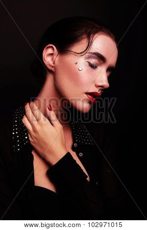 Fashion Brunette Model Portrait.