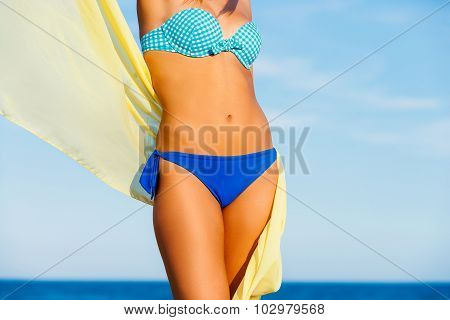 Attractive Suntanned Female Body.