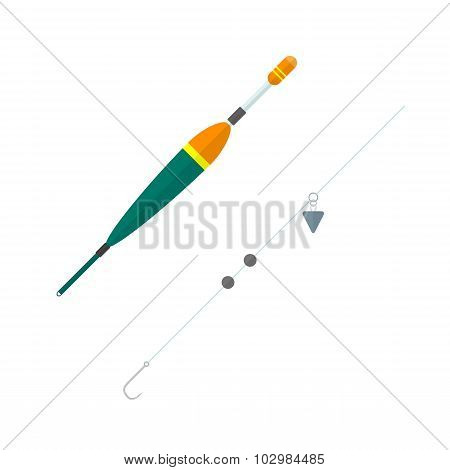 Vector Flat Style Float Hook Lead Illustration.