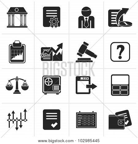 Black Stock exchange and finance icons
