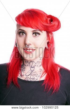 woman with facial piercings