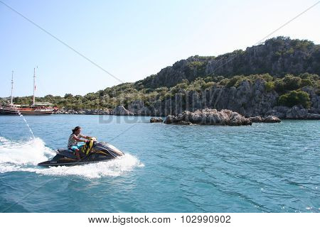 Young Man on Jet Ski.