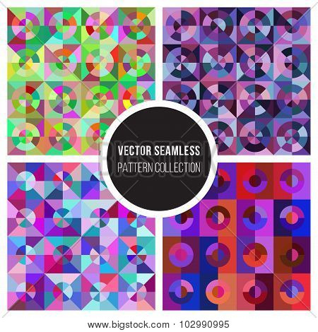 Color Seamless Geometric Pattern Set