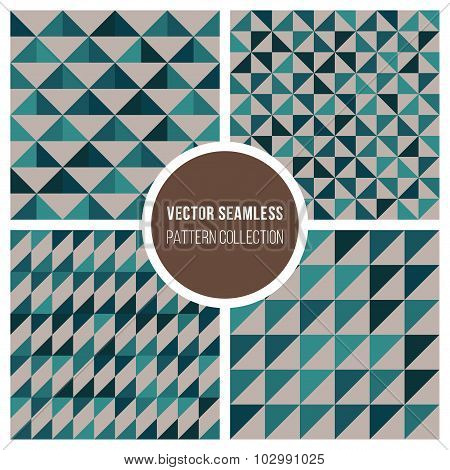 Vector Seamless Truchet Geometric Pattern Collection