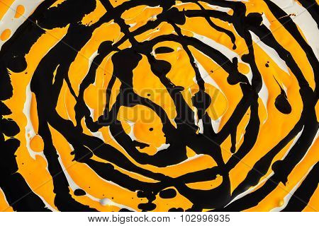 Yellow and black paint abstraction