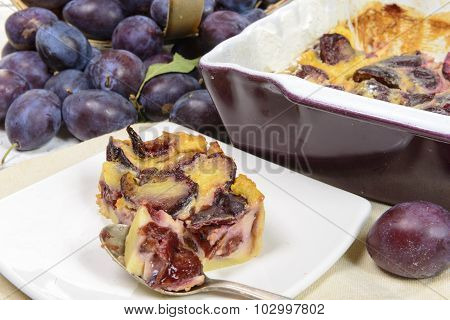 Piece Of Plum Clafoutis To
