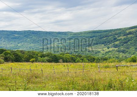 Mountain Valley Landscape. Adygea Republic, Krasnodar Region, Russia