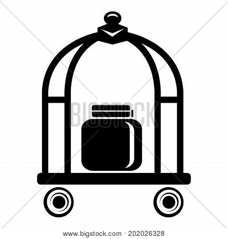 Baggage trolley icon. Simple illustration of baggage trolley vector icon for web