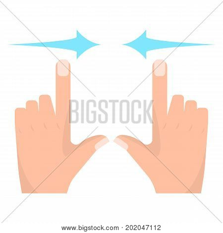 Horizontal pinch touch screen gesture vector illustration. Flat style design. Colorful graphics