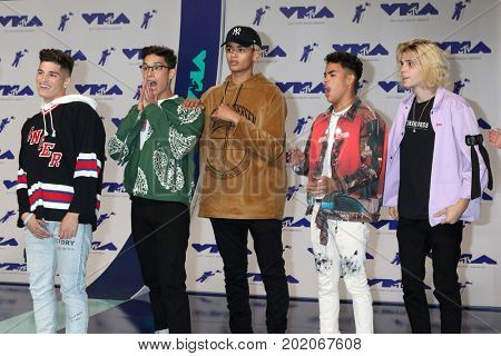 LOS ANGELES - AUG 27:  Brandon Arreaga, Nick Mara, Zion Kuwonu, Edwin Honoret, Austin Porter, PrettyMuch at the MTV Video Music Awards 2017 at The Forum on August 27, 2017 in Inglewood, CA