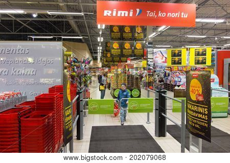 Vilnius Lithuania - June 13 2017: Nordica shopping center in Vilnius is very popular with locals and tourists.