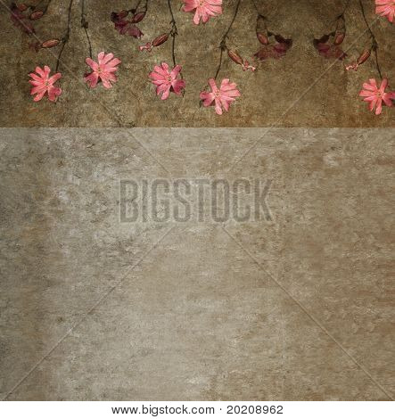 lovely green background image with interesting texture, floral elements and plenty of space for text