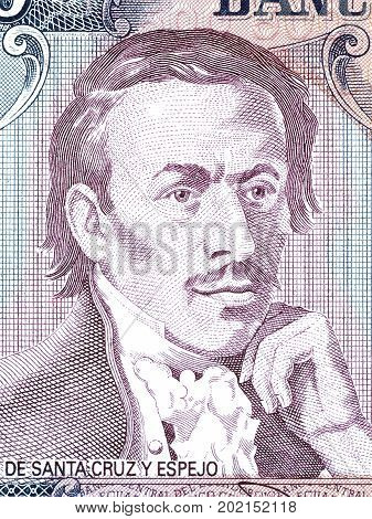 Eugenio Espejo portrait from Ecuadorian money - Sucres