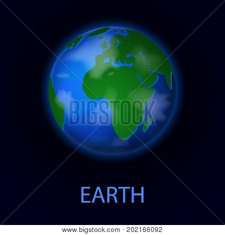 Earth. Realistic planet of the solar system. Globe