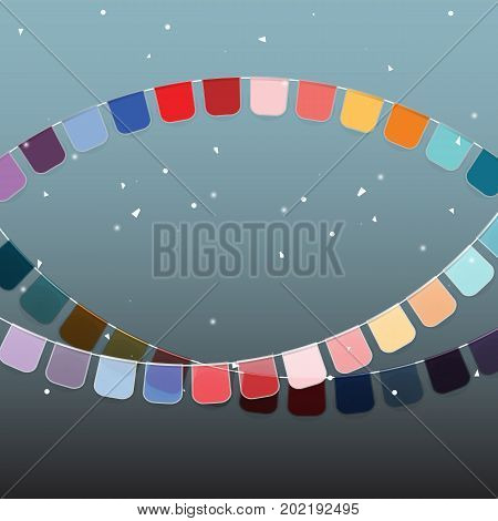 Background of colored celebration flags and confetti stock vector