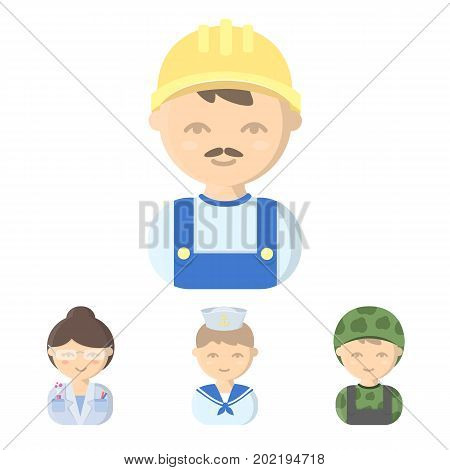 Sailor, soldier, scientist, builder.Profession set collection icons in cartoon style vector symbol stock illustration .