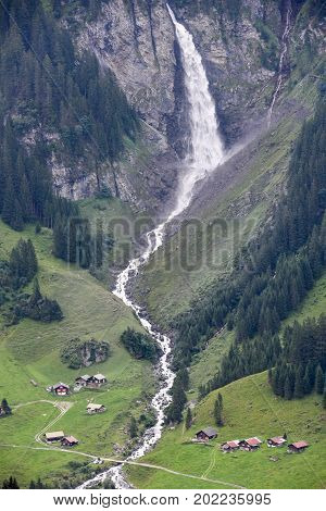 Alpine Landscape Near The Klausen Pass In The Swiss Alps