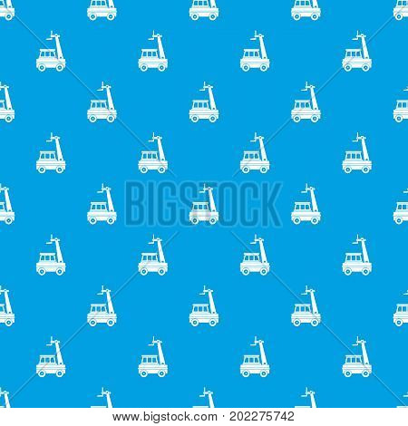 Cherry picker pattern repeat seamless in blue color for any design. Vector geometric illustration