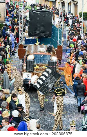 People At The Carnival Of Tesserete On Switzerland
