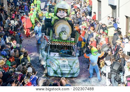 People At The Carnival Of Tesserete On Switzerland