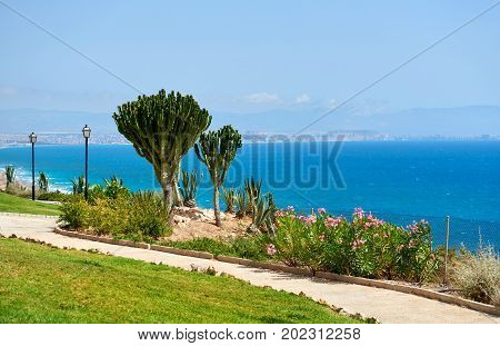 Footpath along the Mediterranean Sea. Gran Alacant Costa Blanca. Spain