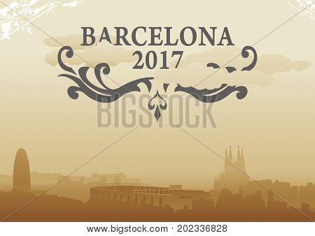 barcelona city skyline vector illustration design cityscape