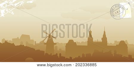 amsterdam city skyline vector illustration design cityscape