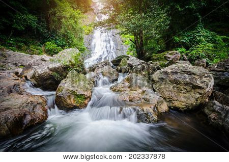 Amazing beautiful waterfalls at Sarika Waterfall in NakhonnayokThailand.