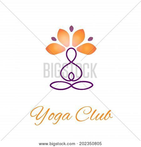 Logo yoga and meditation template vector design