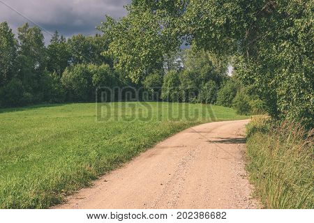 Country Road In Forest - Vintage Effect